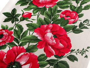 Țesătură premium din bumbac tip fagure cu imprimeu floral - Material texturat pentru croitorie cu absorbție ridicată