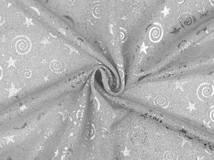 Material lurex strălucitor Premium pentru Crăciun - Material decorativ elastic cu model cu stele și spirale pentru croitorie, traverse de masă festive și costume