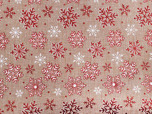 Material textil decorativ premium de Crăciun cu fulgi sclipitori - Imitație de iută pentru proiecte creative, traverse de masă și săculeți de cadouri
