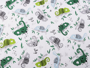 Țesătură canvas din bumbac premium cu imprimeu cameleon - Material textil versatil pentru articole de copii, lenjerii și accesorii