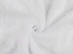 Material Blană Artificială Premium cu Fir Lung - Shag Luxos pentru Decorațiuni și Galanterie (Alb)