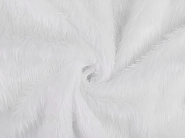 Material Blană Artificială Premium cu Fir Lung - Shag Luxos pentru Decorațiuni și Galanterie (Alb)