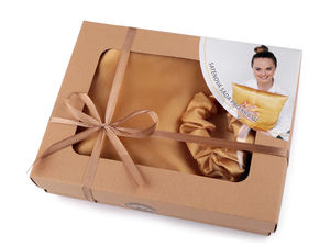 Set de dormit premium din satin cu față de pernă și elastic scrunchie - Lenjerie de lux anti-aging pentru îngrijirea pielii și a părului