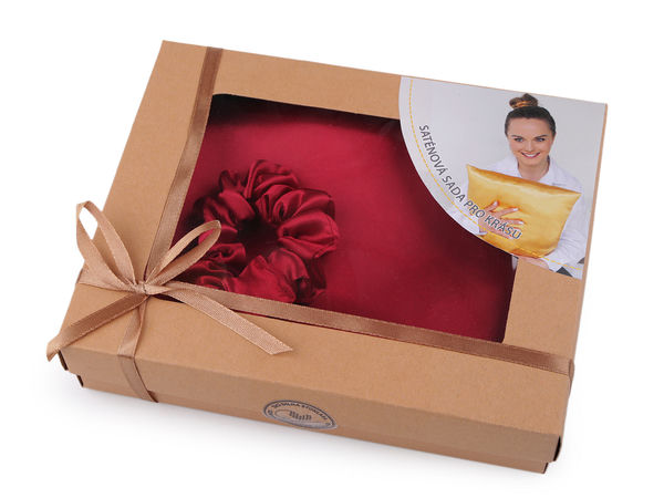 Set de dormit premium din satin cu față de pernă și elastic scrunchie - Lenjerie de lux anti-aging pentru îngrijirea pielii și a părului