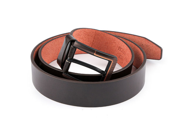 Curea clasică din piele cu cusătură dublă – Baretă reglabilă premium semi-mată de 3,7 cm