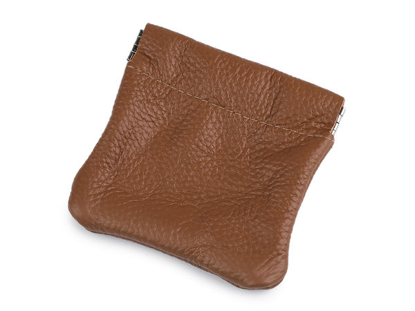 Port-monedă premium din piele și mini portofel cu închizătoare flexibilă cu arc (8.5 x 9 cm)