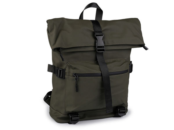 Rucsac urban impermeabil convertibil roll-top și geantă crossbody - Piele ecologică cu design floral, 36x37 cm