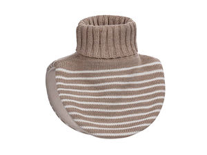 Fular circular tricotat premium pentru copii - Guler elastic căptușit cu polar, cu model în dungi