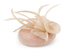 Mini pălărie elegantă tip fascinator cu floare și pene - Clamă de păr și broșă de cocktail cu dublă utilizare