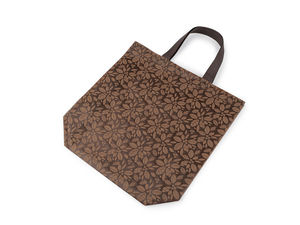 Sacoșă reutilizabilă ecologică din material nețesut cu imprimeu floral - Maro