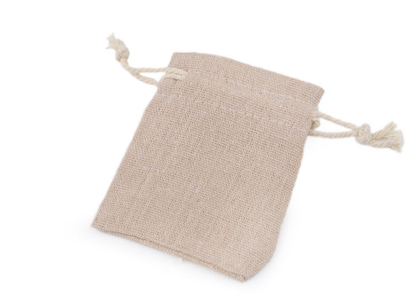 Săculeți mini din in premium cu șnur, pentru cadouri și proiecte creative (7x9 cm)