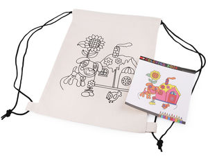 Săculeț premium din bumbac cu șnur pentru pictat DIY (27x35 cm) - Modele Urs, Câine și Broască Țestoasă