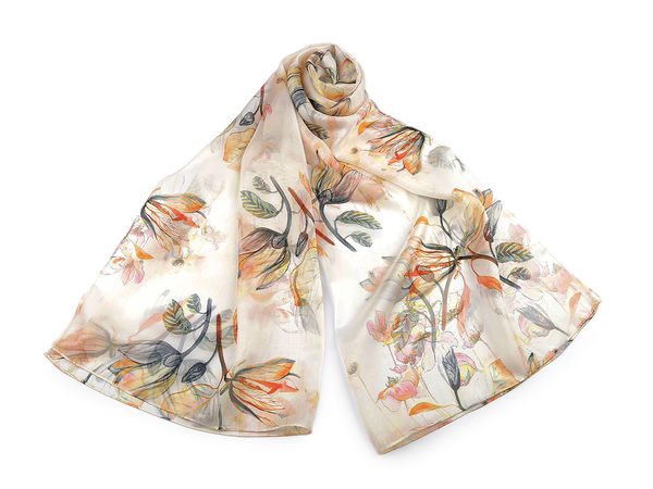 Eșarfă și șal de vară cu imprimeu floral elegant – Șal vaporos și lejer (70x175 cm)
