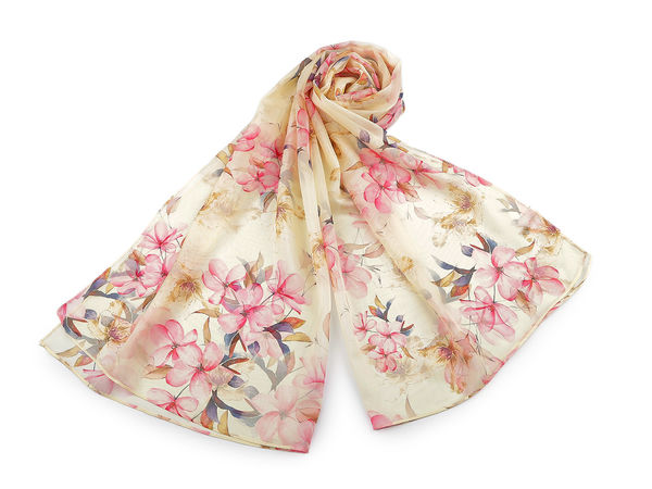 Eșarfă și șal de vară cu imprimeu floral elegant – Șal vaporos și lejer (70x175 cm)