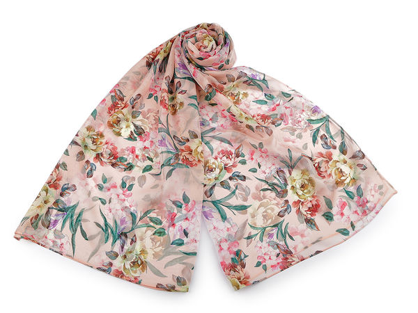 Eșarfă și șal de vară cu imprimeu floral elegant – Șal vaporos și lejer (70x175 cm)