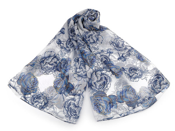 Eșarfă și șal de vară cu imprimeu floral elegant – Șal vaporos și lejer (70x175 cm)