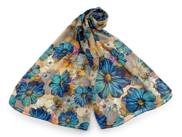Eșarfă și șal de vară cu imprimeu floral elegant – Șal vaporos și lejer (70x175 cm)