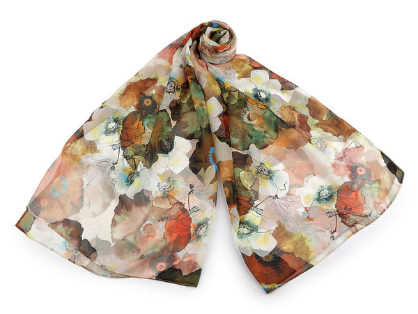 Eșarfă și șal de vară cu imprimeu floral elegant – Șal vaporos și lejer (70x175 cm)