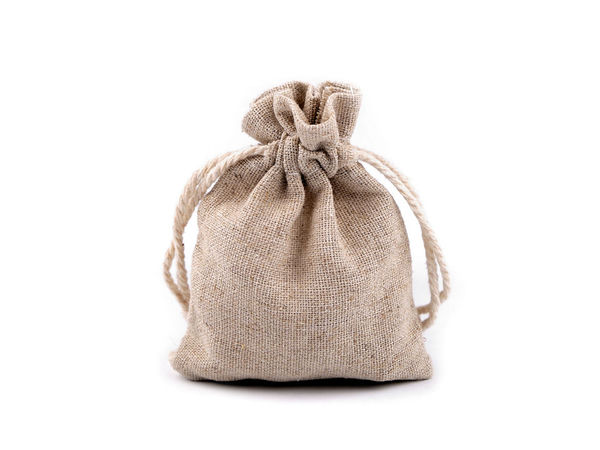 Săculeți premium pentru cadouri din pânză de iută și in, cu șnur din bumbac (8x10 cm) – Săculeți mici multifuncționali pentru galanterie, lucru manual și mărturii
