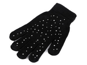 Mănuși tricotate de iarnă cu strasuri pentru fete și femei - Accesorii din tricot fin elastic pentru toamnă și iarnă