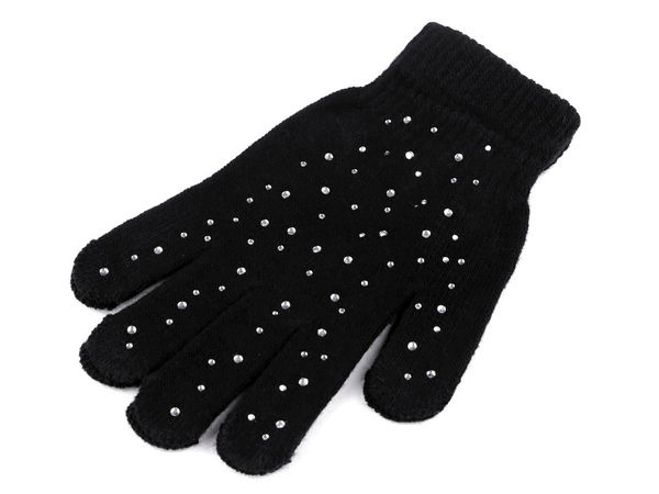Mănuși tricotate de iarnă cu strasuri pentru fete și femei - Accesorii din tricot fin elastic pentru toamnă și iarnă