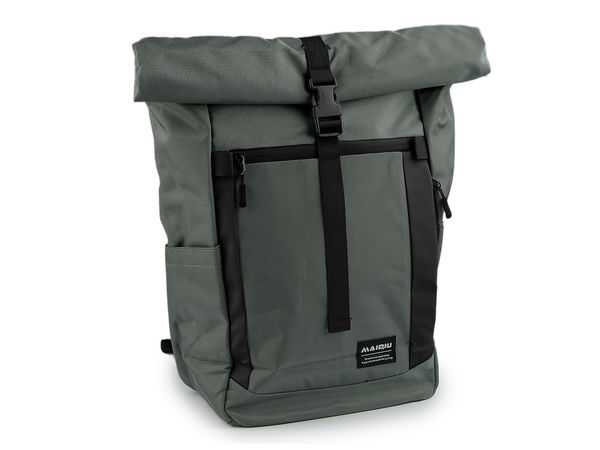 Rucsac textil ergonomic roll-top (40x45 cm) - Rucsac de zi cu buzunare multiple pentru călătorii, sală și școală