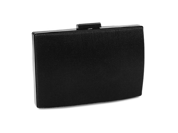 Poșetă de seară elegantă tip clutch cu aspect strălucitor - Geantă structurată metalizată cu lanț detașabil