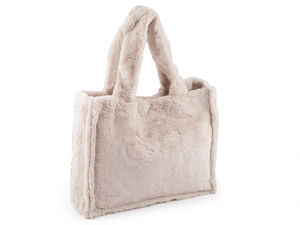 Geantă elegantă de mână și umăr din blană ecologică - Geantă mare tip tote de iarnă (44x35 cm)