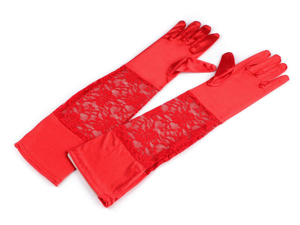 Mănuși lungi premium din satin și dantelă - Accesorii versatile pentru ținute de seară
