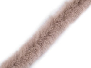 Bordură decorativă din blană artificială rotundă cu bandă suport pentru cusut, premium - Lățime 1,5 cm