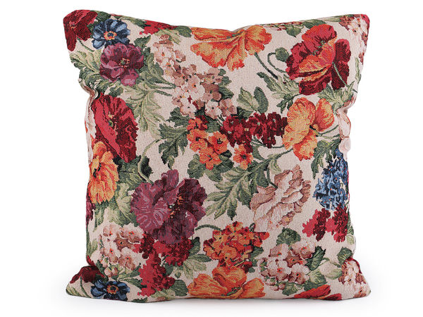 Husă de pernă decorativă premium cu model floral, stil goblen - 45x45 cm