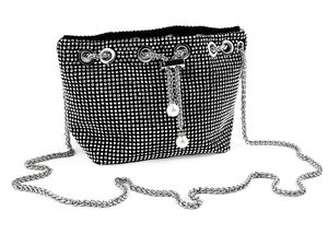 Poșetă elegantă tip săculeț cu strasuri - Plic de seară versatil și geantă crossbody