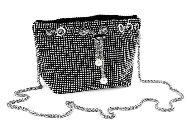 Poșetă elegantă tip săculeț cu strasuri - Plic de seară versatil și geantă crossbody