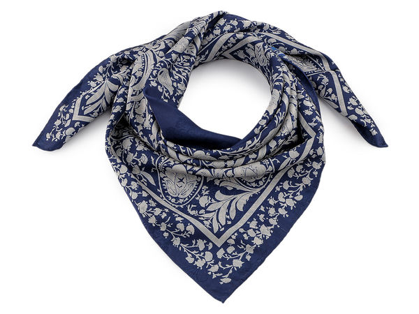 Eșarfă pătrată premium din satin imprimat (70x70 cm) - Eșarfă elegantă de gât fină ca mătasea, batic pentru cap și accesoriu de păr