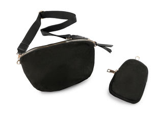 Geantă crossbody premium din piele întoarsă, cu mini-borsetă utilitară detașabilă și curea reglabilă