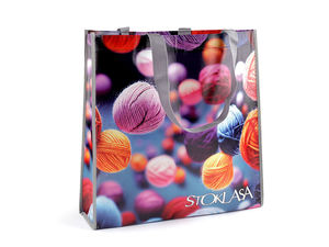 Sacoșă de cumpărături reutilizabilă Stoklasa, laminată, cu două fețe (35x35 cm) - Albastru-Violet
