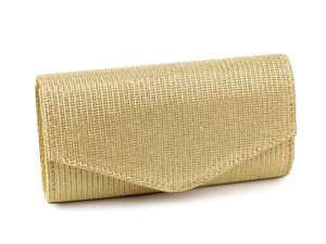 Poșetă plic elegantă din lurex strălucitor - Geantă de seară premium cu baretă din lanț detașabilă