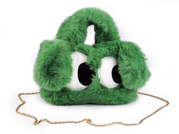 Poșetă din pluș pentru fetițe, cu urechi pufoase și lanț de umăr detașabil - Geantă tip crossbody din blană artificială moale pentru copii (25x16 cm)
