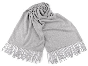 Șal elegant uni cu două fețe și franjuri - Eșarfă moale 70x190 cm și capă tip pled