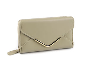 Portofel elegant tip plic pentru damă - Portofel compact multicompartimentat cu buzunar cu fermoar pentru monede (9x15 cm)