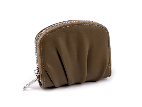 Portofel compact plisat pentru damă - Plic elegant cu fermoar și finisaj mat premium