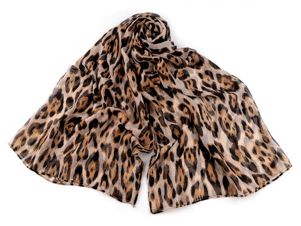 Eșarfă de vară elegantă cu imprimeu animalier - Șal fin cu două fețe (90x175 cm)