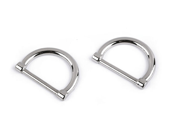 Inel D metalic plat premium / Semi-inel pentru îmbrăcăminte și accesorii de modă - 20mm