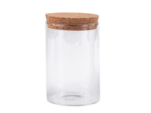 Borcan premium din sticlă transparentă pentru depozitare cu dop din plută naturală - Recipient decorativ pentru proiecte creative și expunere