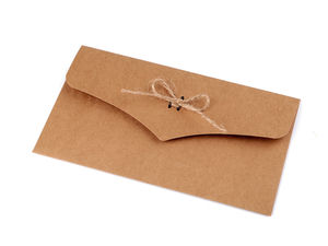 Plicuri premium din hârtie Kraft natur pentru proiecte creative (DL 11x22 cm) cu închidere Velcro și șnur de iută