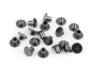 Ținte metalice premium de șelărie de 10 mm și șuruburi Chicago - Ținte cu șurub din două piese pentru marochinărie, genți și curele