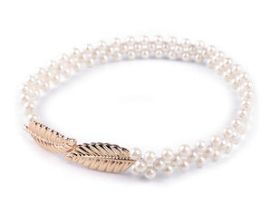 Sistem elastic de prindere pentru perdele cu perle și cataramă elegantă în formă de frunză – Accesoriu de galanterie premium pentru decorarea ferestrelor