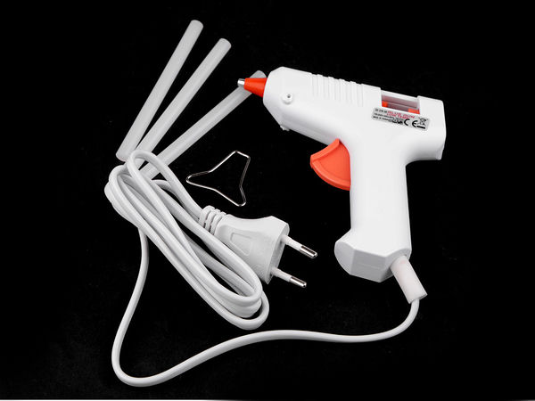 Pistol mini premium de lipit la cald cu temperatură joasă, pentru batoane de adeziv de 7 mm - Alb