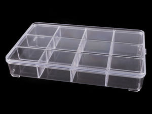 Cutie organizator din plastic transparent cu 12 compartimente (15 x 23 x 3.4 cm)