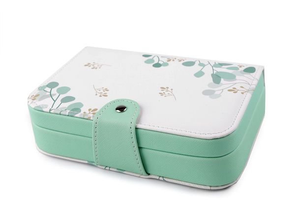 Casetă premium din piele ecologică pentru bijuterii, cu oglindă și închidere securizată (14x20x5 cm)